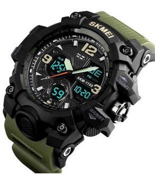 Часы Skmei 1155BAG с подсветкой и водозащитой Army Green 7_01095 фото