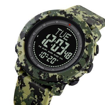 Мужские часы Skmei 2095CMGN с подсветкой 5 АТМ для активного отдыха Green-Camo 7_02561 фото