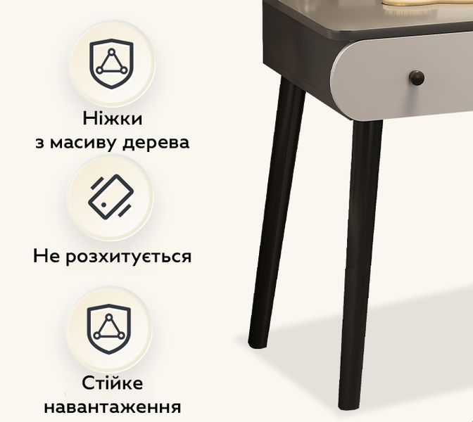 Косметический столик D27F-100 с LED зеркалом и 4 ящиками 100x40x126 см Серый 3_07261 фото