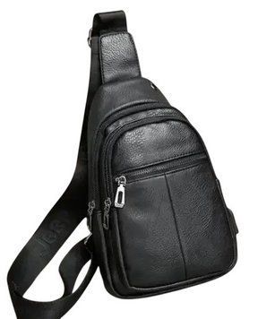 Сумка-бананка чоловіча Jasper з USB портом Black 3_08677 фото