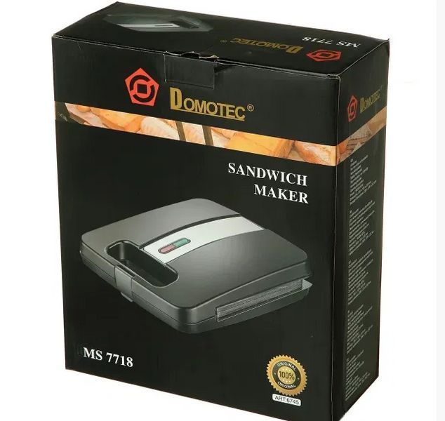 Электрическая сендвичница Domotec MS-7718 1400W 2_009203 фото