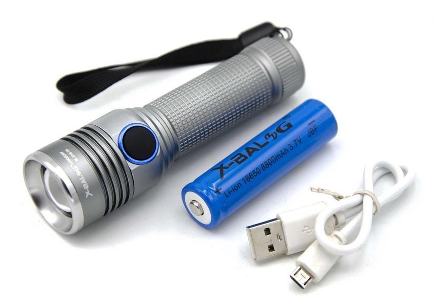 Ліхтар Police ProTactical BL-S18 з T6 LED Zoom microUSB сірий 7_00845 фото