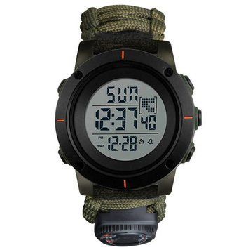 Часы для выживания Skmei Paracord 1213AG с компасом и огнивом армейский зеленый 7_01106 фото