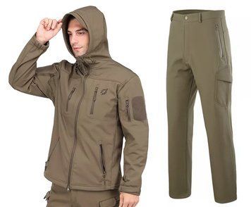 Комплект тактична куртка Eagle JA-01-0 та штани Eagle PA-01 Soft Shell на флісі Олива 3_03578 фото