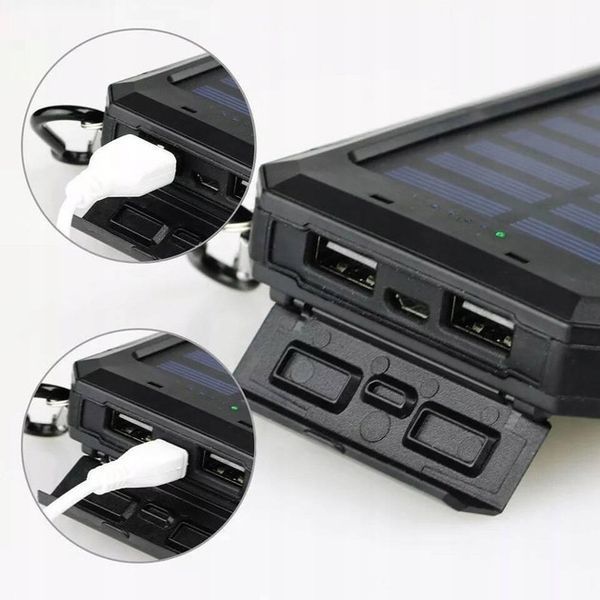 Зовнішній аккумулятор Power Bank R-20 із сонячною батареєю та ліхтариком 20000 mAh чорний 3_05214 фото