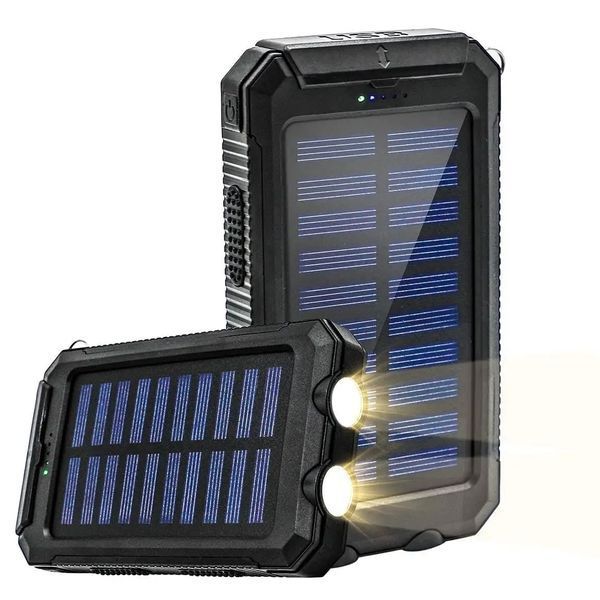 Зовнішній аккумулятор Power Bank R-20 із сонячною батареєю та ліхтариком 20000 mAh чорний 3_05214 фото