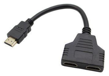 Кабель HDMI 1x к 2x для подключения устройств 20см Черный 7_02611 фото