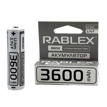 Акумулятор Rablex 18650 Li-ion 3600mAh 3.7V для пристроїв Grey 7_01631 фото