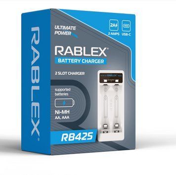 Зарядний пристрій Rablex RB425 для акумуляторів AA AAA 2А Type-C Біле 7_01855 фото