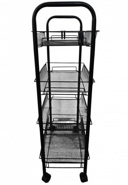 Этажерка с колесиками LY-1246 4 уровня 84x25.5x44 см Black 3_08680 фото