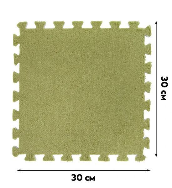 Коврик-пазл с ворсом PZ-101 20 элементов 30x30 см для игры Зеленый 3_07139 фото