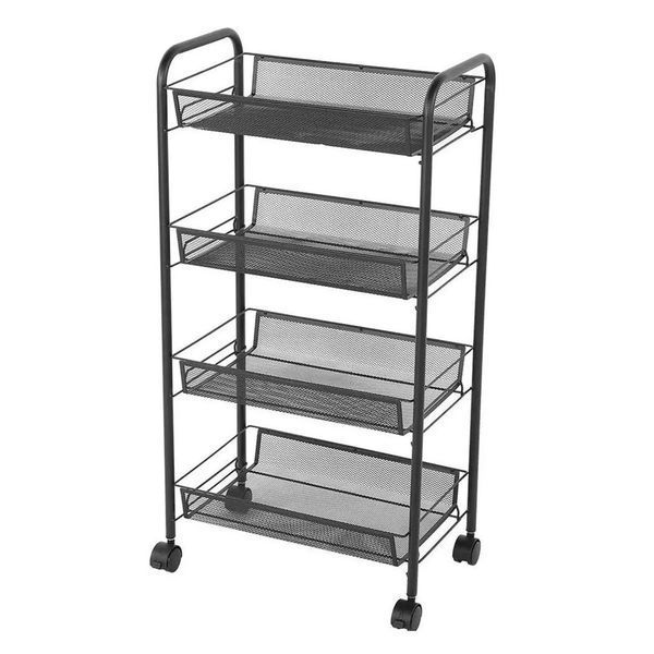Этажерка с колесиками LY-1246 4 уровня 84x25.5x44 см Black 3_08680 фото