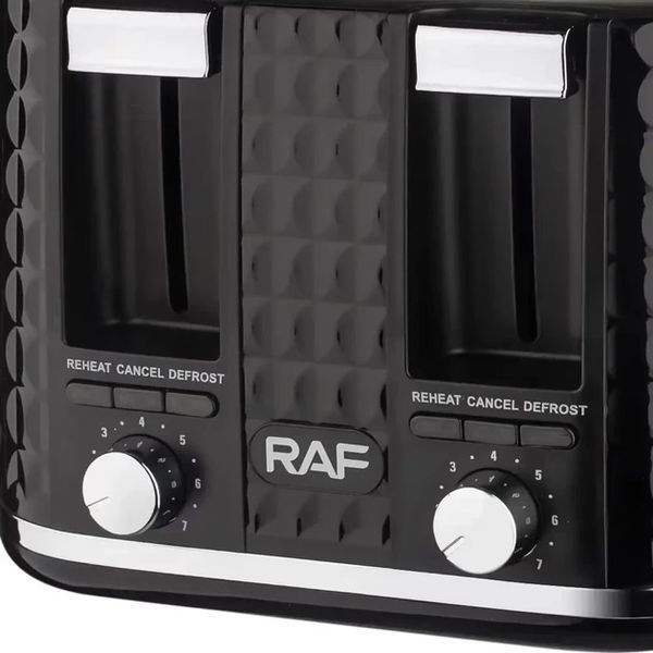 Тостер RAF R.503 для хліба на 4 скибочки потужністю 1500W Колір Black 3_06330 фото