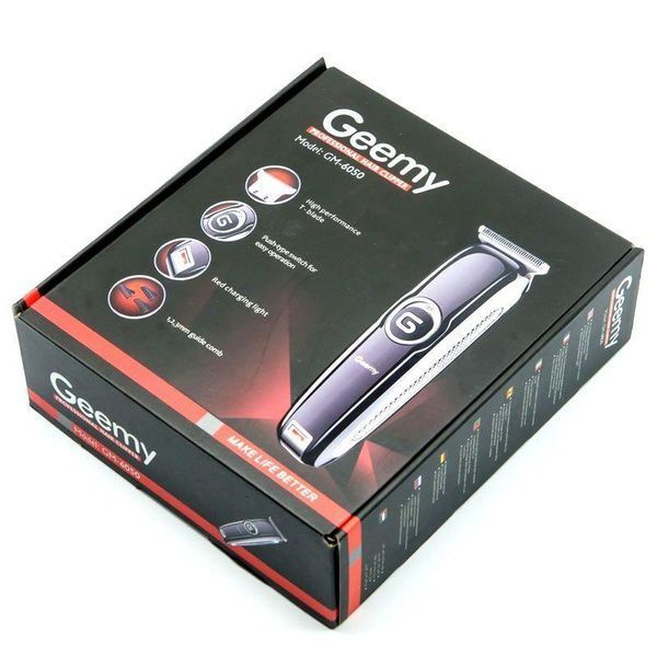 Машинка для стрижки волосся Geemy GM-6050 акумуляторна 3W сріблясто-чорна 3_02153 фото