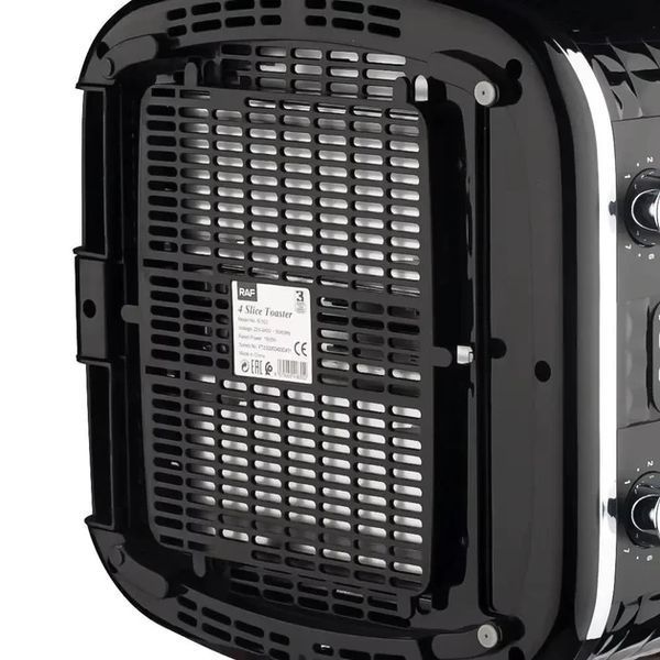 Тостер RAF R.503 для хліба на 4 скибочки потужністю 1500W Колір Black 3_06330 фото