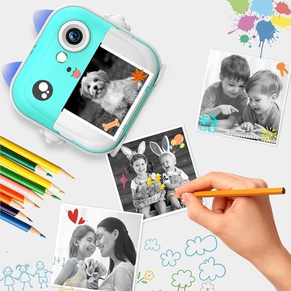 Фотоаппарат моментальной печати Q5 2.4 дюйма с 3 рулонами бумаги Цвет Blue 3_06642 фото