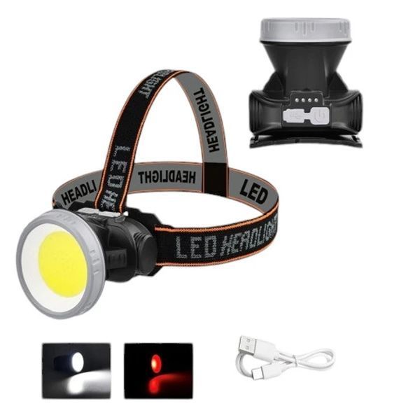 Фонарик налобный Police PL-111 COB аккумуляторный USB для активного отдыха Black 7_01544 фото