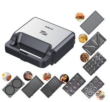 Електричний мультимейкер Zepline ZP-808 2200W 8 в 1 з формами Black-Silver 3_06029 фото