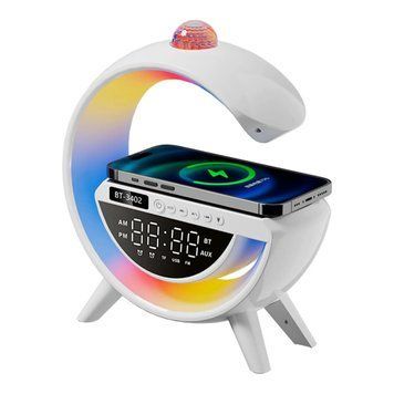 Лампа настільна смарт G-Smart Light BT3402 RGB з бездротовою зарядкою та Bluetooth колонкою 15W біла 3_04976 фото