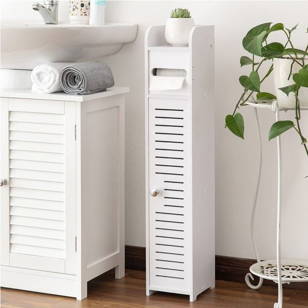 Стеллаж для ванной T-989 с бумагодержателем 80x15x15 White 3_08457 фото
