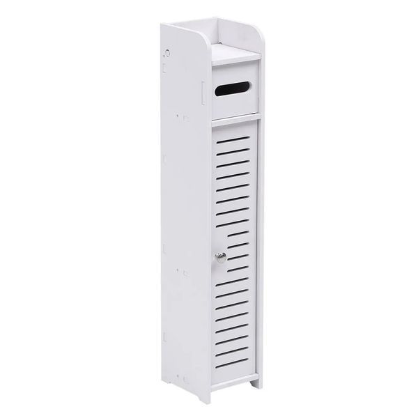 Стеллаж для ванной T-989 с бумагодержателем 80x15x15 White 3_08457 фото