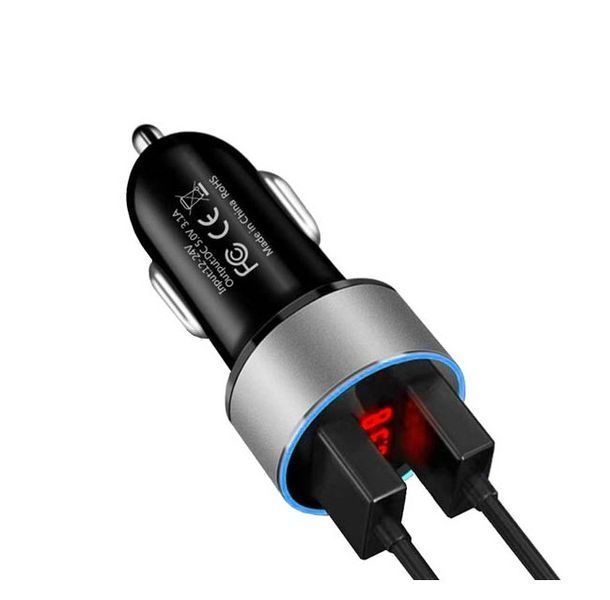 Зарядний пристрій HZ HC6 2xUSB 2.4A з вольтметром для авто Black 7_01712 фото