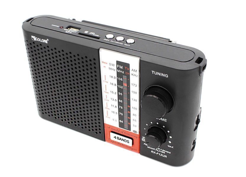 Портативний радіоприймач Golon RX-F12UR з MP3 USB MicroSD 220V Black 7_02325 фото