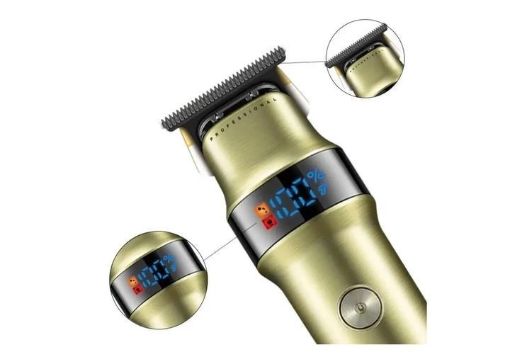 Машинка для стрижки VGR V-991 с LED-дисплеем 3 насадки 2000mAh Золотая 3_06704 фото
