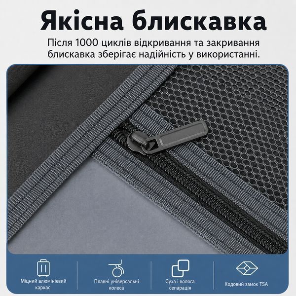 Валіза TSA-20 алюмінієва рамка USB порт 20 дюймів Black 3_08534 фото