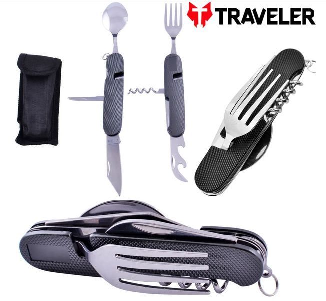 Мультитул Traveler 6в1 з чохлом Black 7_03228 фото