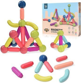 Магнітний конструктор Magnetic Sticks 36 деталей різнокольоровий 3_03590 фото