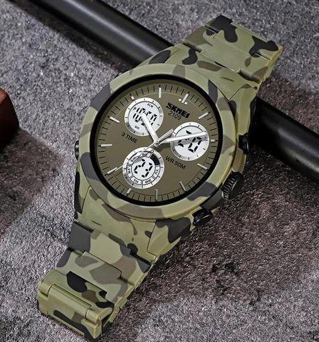 Чоловічі годинники Skmei 2109CMGN з підсвіткою водонепроникні Camo Green 5 АТМ 7_02578 фото