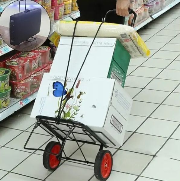 Складная тележка RIAS Shopping Cart с опорами 87x30x36 см Black 3_08399 фото