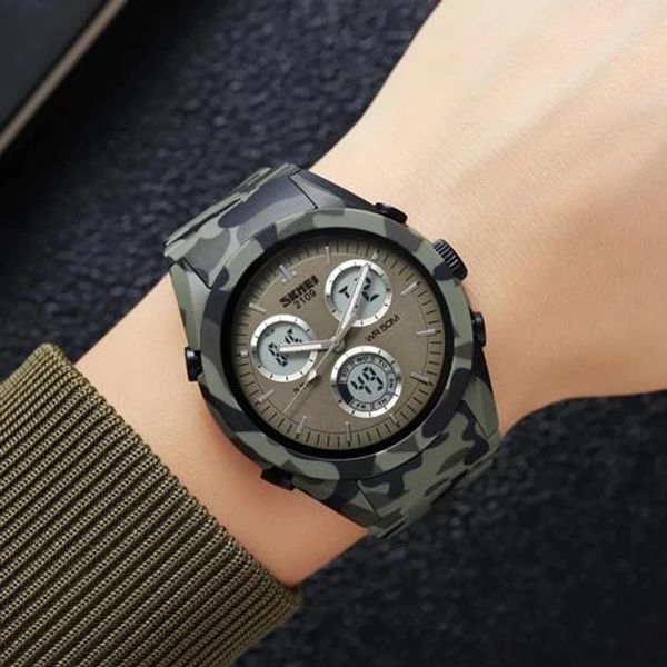 Чоловічі годинники Skmei 2109CMGN з підсвіткою водонепроникні Camo Green 5 АТМ 7_02578 фото