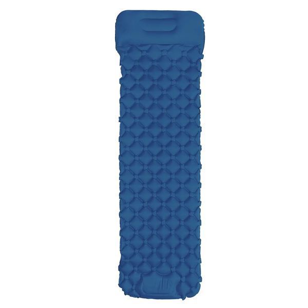 Матрас туристический надувной Sleeping Pad с подушкой и встроенным насосом 180х65 см синий 3_05010 фото
