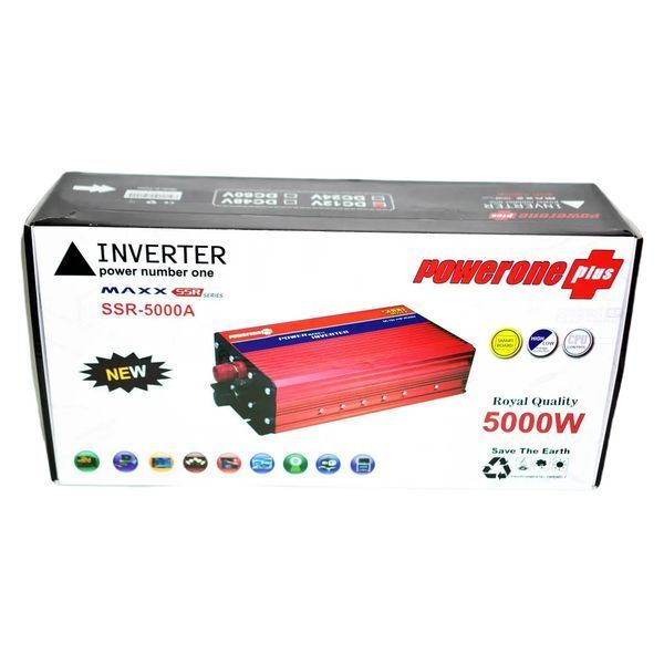 Инвертор Powerone Plus 5000W 12V-220V с плавным пуском красный 3_05767 фото