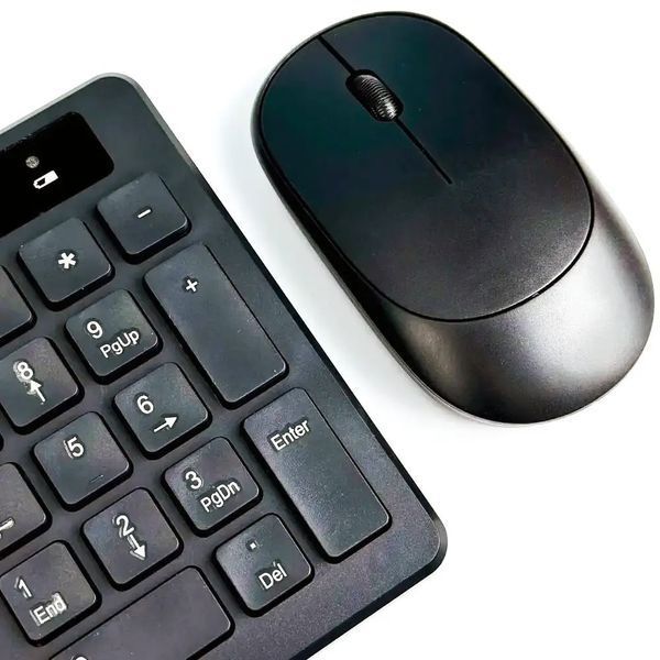 Комплект клавіатура та миша 8875 бездротове з'єднання 2.4G Чорний 3_06140 фото