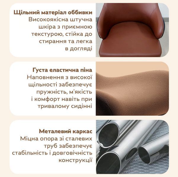 Кухонний стілець RIAS DSF-246 з м'якою оббивкою 81x63x53 см Сірий 3_07735 фото