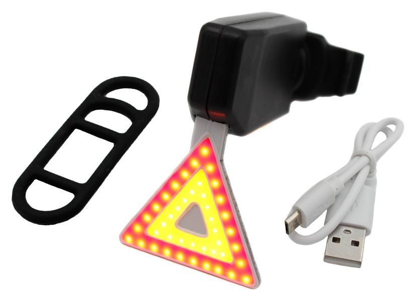 Велофонарь 902 аккумуляторный задний Треугольник microUSB 7_00945 фото
