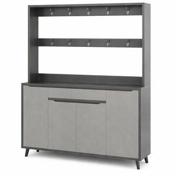 Комбінована шафа-вішалка для взуття BA27-140 140x32x180 см Grey 3_08149 фото