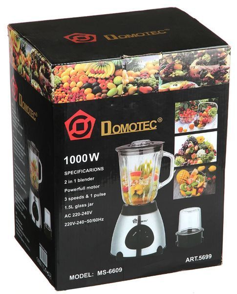 Стационарный блендер Domotec MS-6609 1000W 1.5L Silver 3_00633 фото