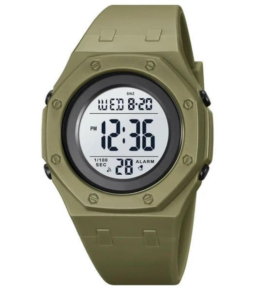 Водонепроникні наручні годинники Skmei 2048AG з підсвіткою Army Green 7_02961 фото
