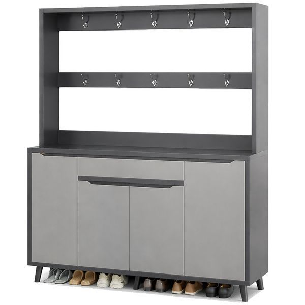 Комбінована шафа-вішалка для взуття BA27-140 140x32x180 см Grey 3_08149 фото