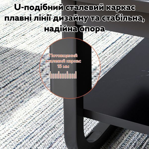 Стильний журнальний столик двоярусний 100x60x41 см White 3_08201 фото