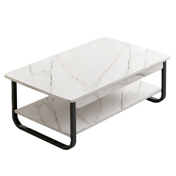 Стильний журнальний столик двоярусний 100x60x41 см White 3_08201 фото