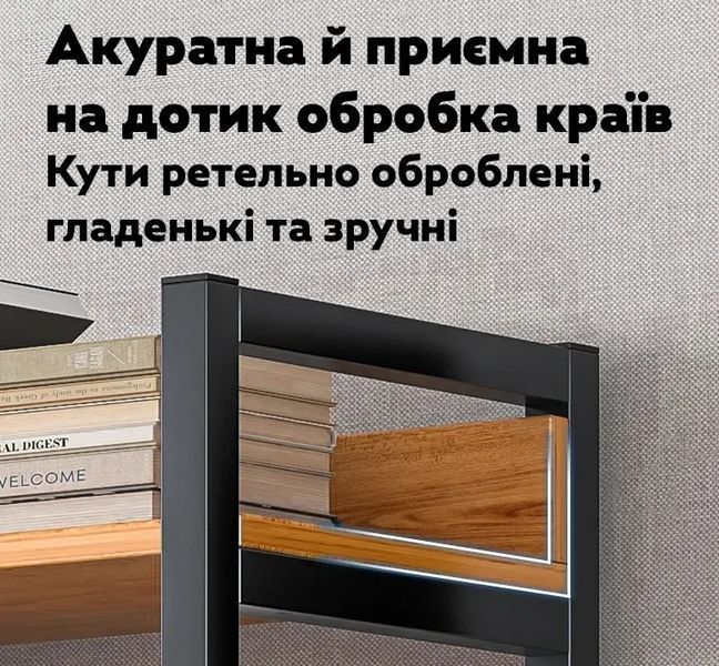 Книжковий стелаж G633A Loft з рожевого дерева 5 полиць 100x30x143 см Black 3_08137 фото