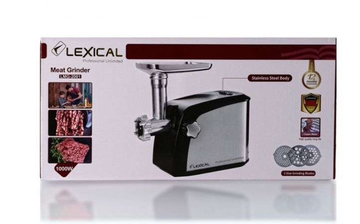 Електром'ясорубка Lexical LMG-2001 із реверсом 1000 Вт Black-Gray 3_01531 фото