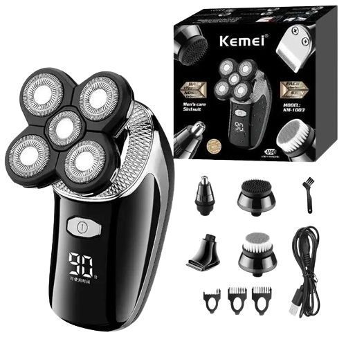 Електробритва Kemei KM-1003 5-в-1 акумуляторна Black 3_01732 фото