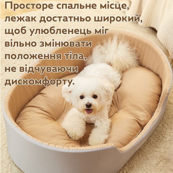 Комфортная лежанка для собак SD-02 75x50 см XL Коричневая 3_07002 фото