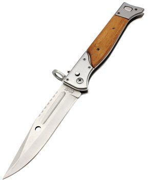 Ніж викидний AK-47 205 з чохлом 32 см коричневий 7_01069 фото